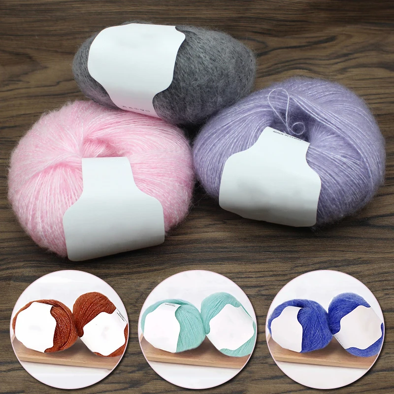 

25g/Ball Mohair Yarn Crochet Skin-Friendly Baby Yarn Worsted Hand-Knitting Colour Soft Thin Thread For Sweater Scarf