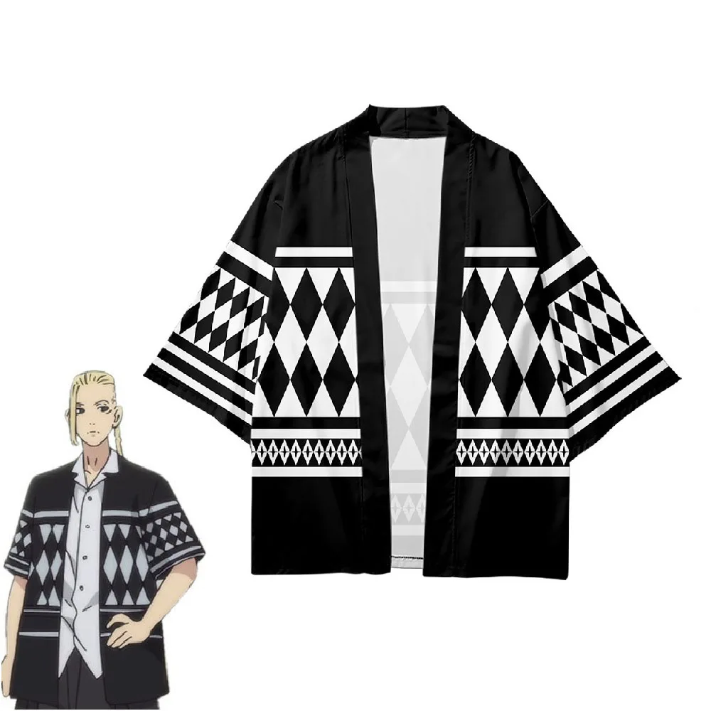

Tokyo Revengers Halloween Costume Cosplay Cloak Anime Top Summer Hanagaki Takemichi Ken Ryuguji Haori Kimono Tee Men Women Girls