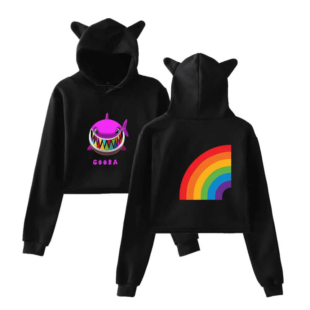 

Hip Hop Rapper 6ix9ine Tekashi69 Tekashi 69 GOOBA Crop Top Hoodie Teen Girls Cute Cat Ear Hooded Pullover Cropped Sweatshirt