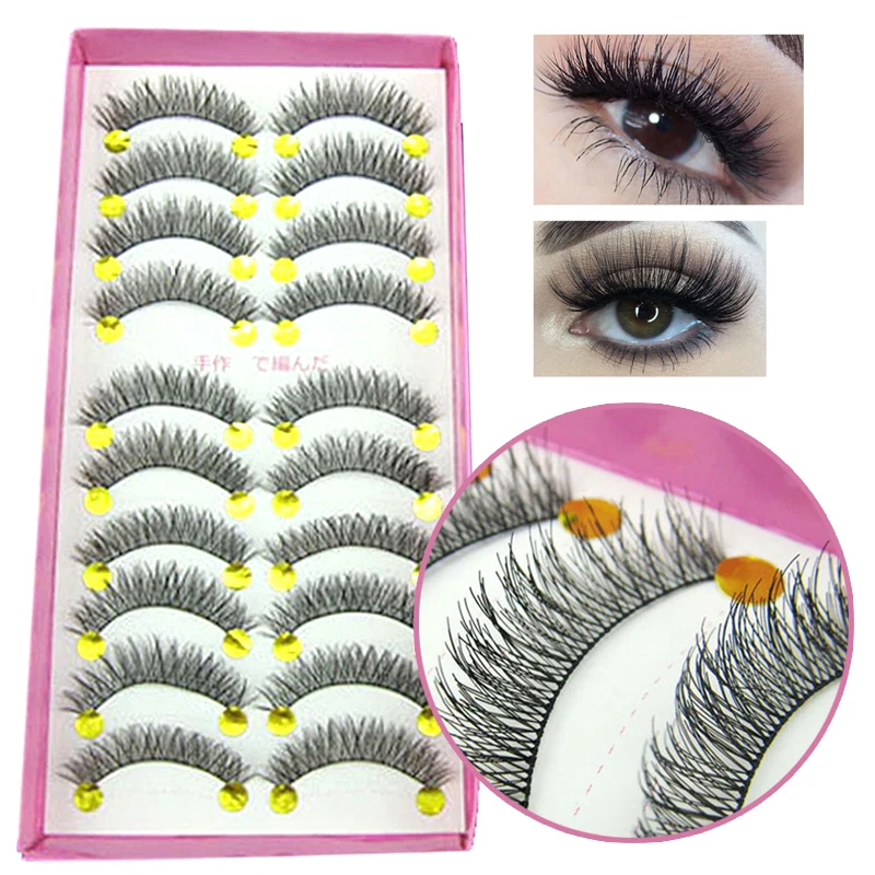 Накладные ресницы для макияжа накладные ручной работы с толстым крестом длинные