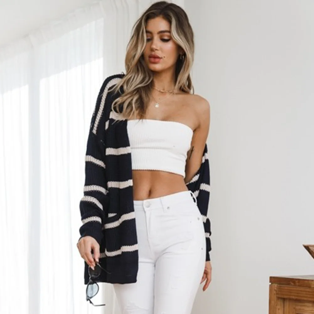 2019 красный вязаный кардиган в европейском и американском стиле Модный женский