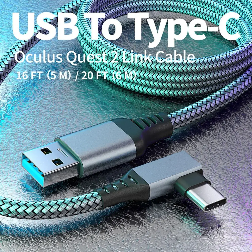 

5M Charging Cable VR Headset USB 3.0 Type C 5Gbps Data Transfer Cord VR Data Line For Oculus Quest 2 Accessories