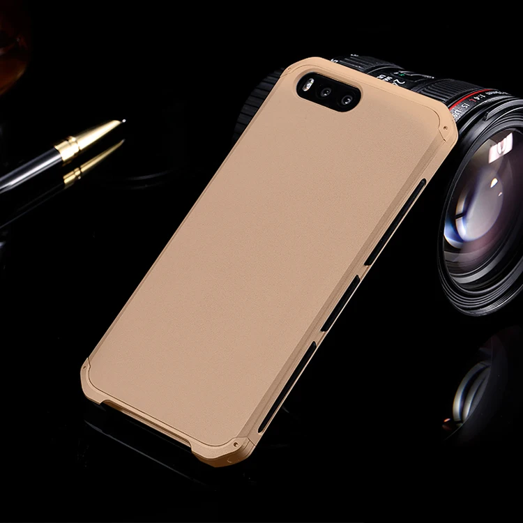 Gold Gold Side Текстурированная анти-осенняя Металлическая Рамка PC задняя пластина для Xiaomi mi 6 M6 mi 6 алюминиевый сплав Мобильный mi 6 бампер чехол с подарком - Цвет: Gold Gold Side