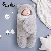 smgslib cute newborn baby boys girls blankets plush swaddle wrap ultra soft fluffy fleece sleeping bag cotton soft bedding set