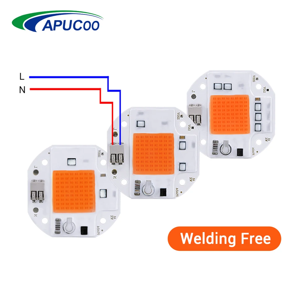 COB рост светодиодный чип полного спектра светильник для выращивания 50 Вт 70 100
