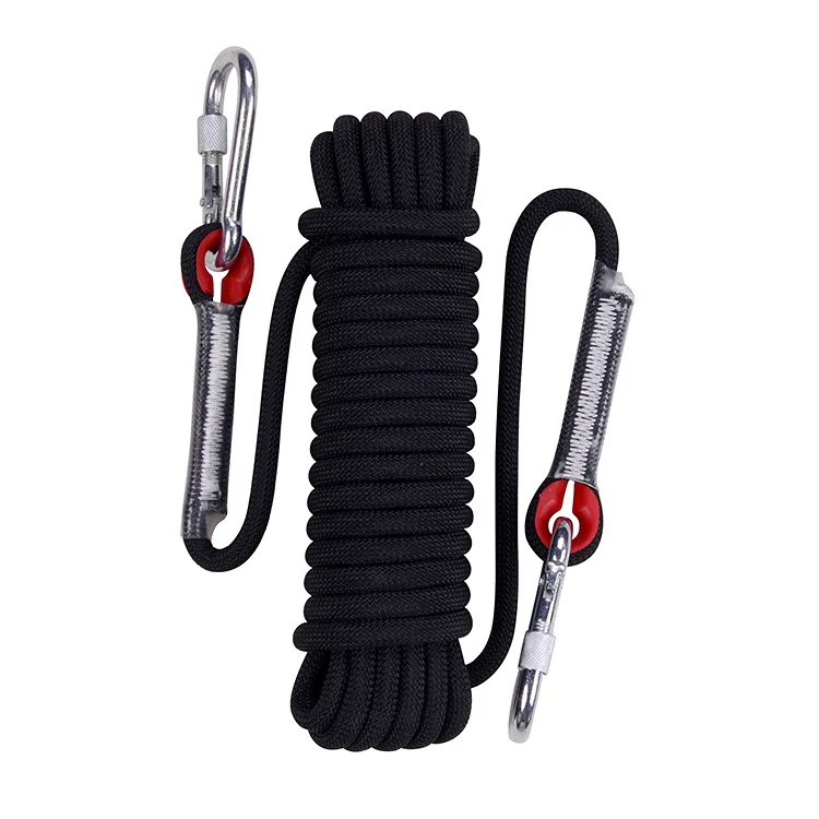 10mm x 10m 20m 30m 50m rock climbing rope outdoor camping equipment gear wall hill survival fire escape safety striped buckle free global shipping