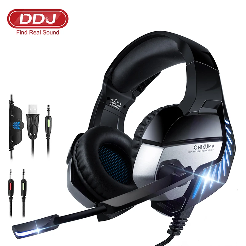 

For PS4 Laptop Gaming Headset Noise Canceling Headphones 7.1 Surround Sound Stereo With Mic LED Light Over Ear Wired Earphone