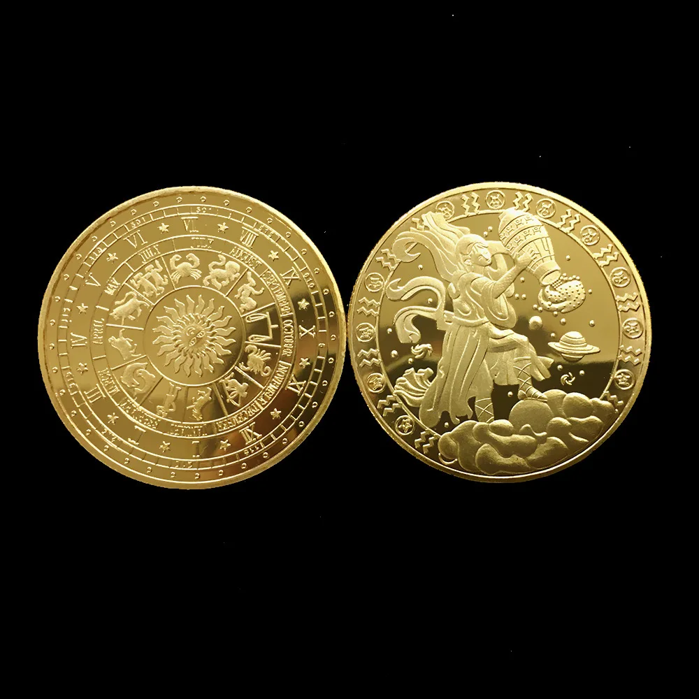 

Twelve Constellation Lucky Gold Coin Aquarius Commemorative Coin