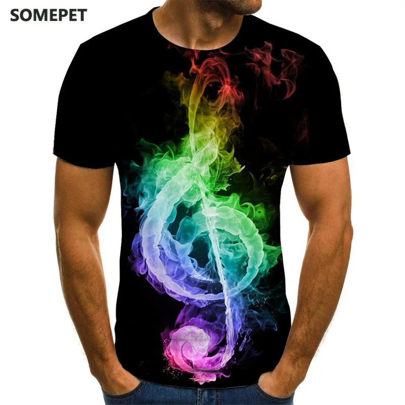 

2020 New T-Shirt Men'S Music Symbol T-Shirt Guitar T-Shirt Shirt Printed Gothic Anime Clothing Short-Sleeved T-Shirt