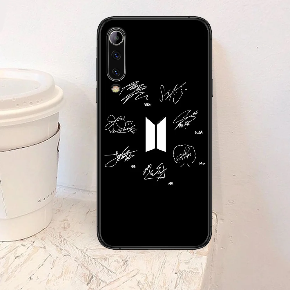 

kpop Bangtan Boys Phone Case For Xiaomi Mi Note 10 A3 9 MAX 3 A2 8 9 Lite Pro Ultra black Hoesjes Painting Cover Soft Bumper