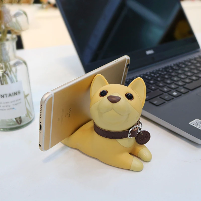 new cute dog desktop tablet and phone holder cartoon animal bracket shaking sound live lazy phone charging bracket universal free global shipping