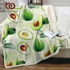 Мягкое одеяло BeddingOutlet с зеленым авокадо, пушистое одеяло из шерпы, одеяло для йоги с фруктами, постельное белье с изображением мандалы, льняное одеяло