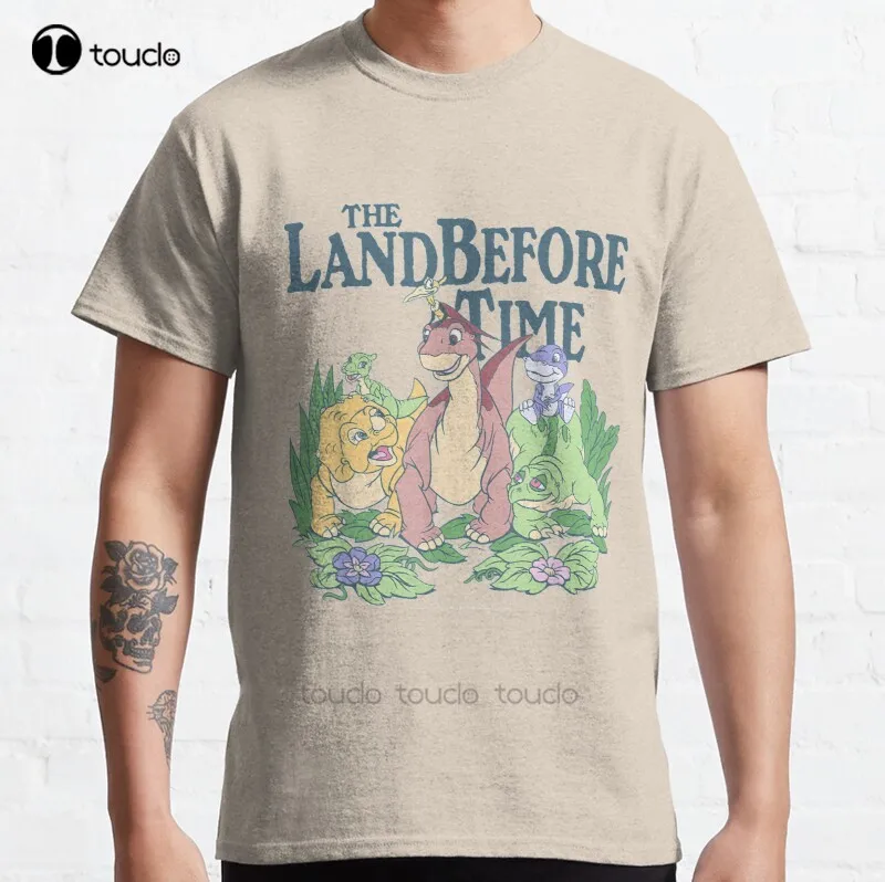 

New Land Before Time Pastel Dinosaur Friends Classic T-Shirt Cotton Men Tee Shirt