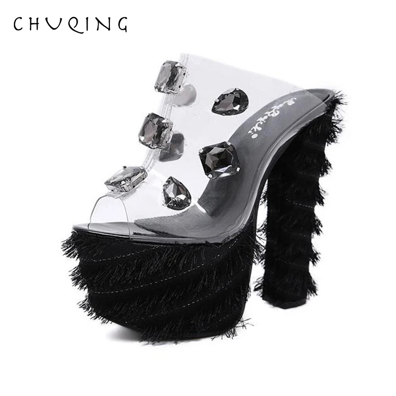 CHUQING 2019 сезон весна Новинка модная обувь на подъеме со стразами с шершавой