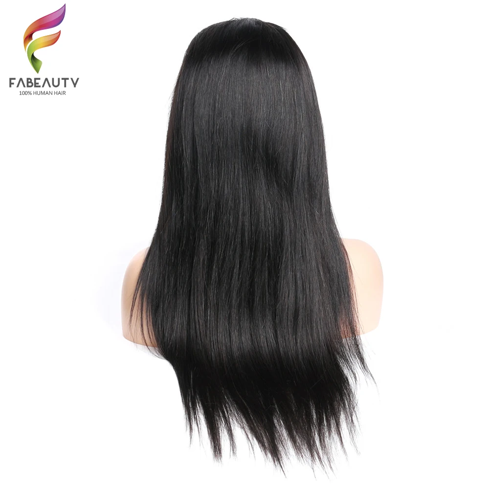 

Fake Scalp Lace Front Human Hair Wigs Pre Plucked Peruvian Straight 13x4 Lace Front Wig With Baby Hair Glueless Remy Hair Wigs