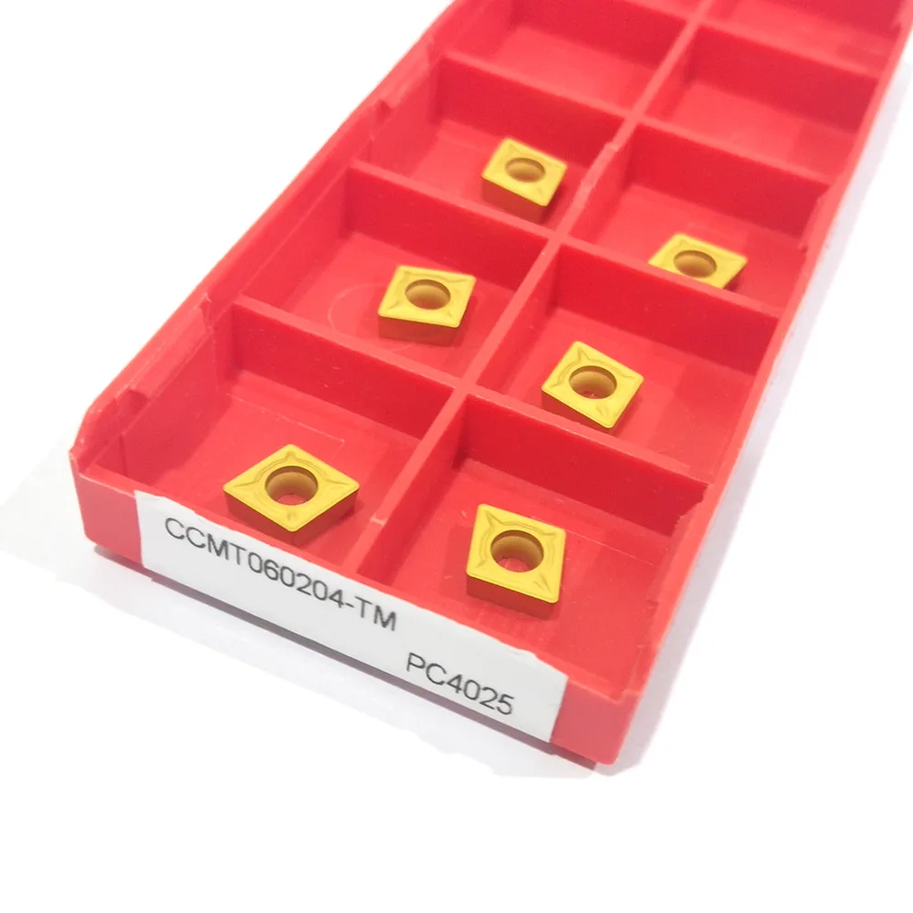 

10pcs/lot CCMT060204-TM PC4025 CCMT060208-TM PC4025 Milling Cutter Tool CNC External Turning Tool Hard Alloy Lathe Cutter