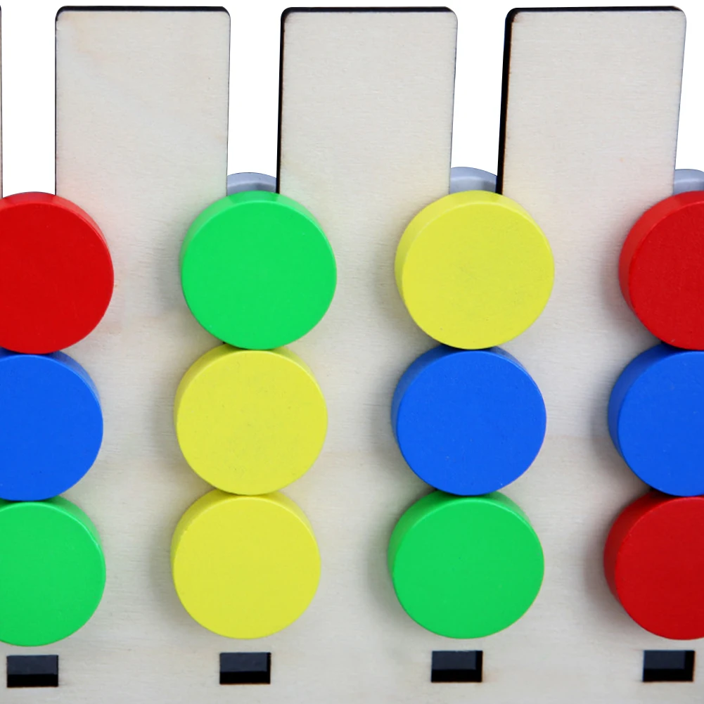 Двухсторонняя Четырехцветная деревянная головоломка Монтессори детские