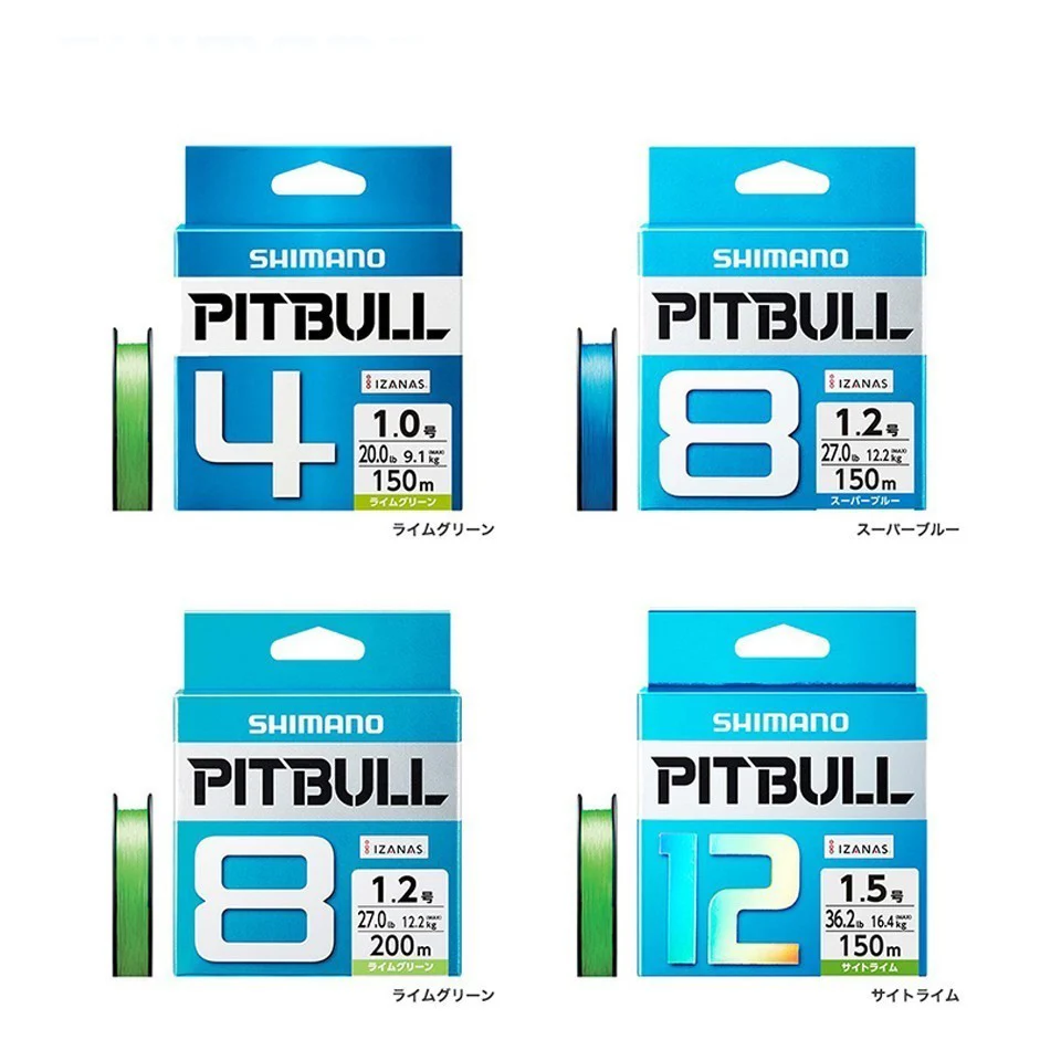 Оригинальная плетеная леска Pitbull X4 X8 X12 Pe 0 6 #0 8 #1 2 5 #2 #150 м 200 зеленый синий Сделано в