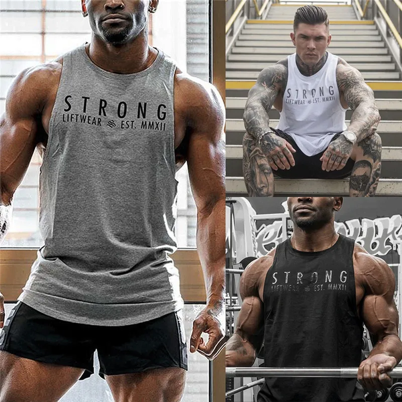 

VALVOELITE Tailor made t-shirts2021 new summer men's Vest casual sports fitness shirt men clothing debardeur hommes