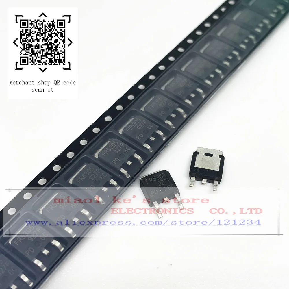 

[10pcs]100%New original; IRFR5305TRPBF IRFR5305 FR5305 - MOSFET P-Channel 55V 31A(Tc) 110W(Tc) DPAK