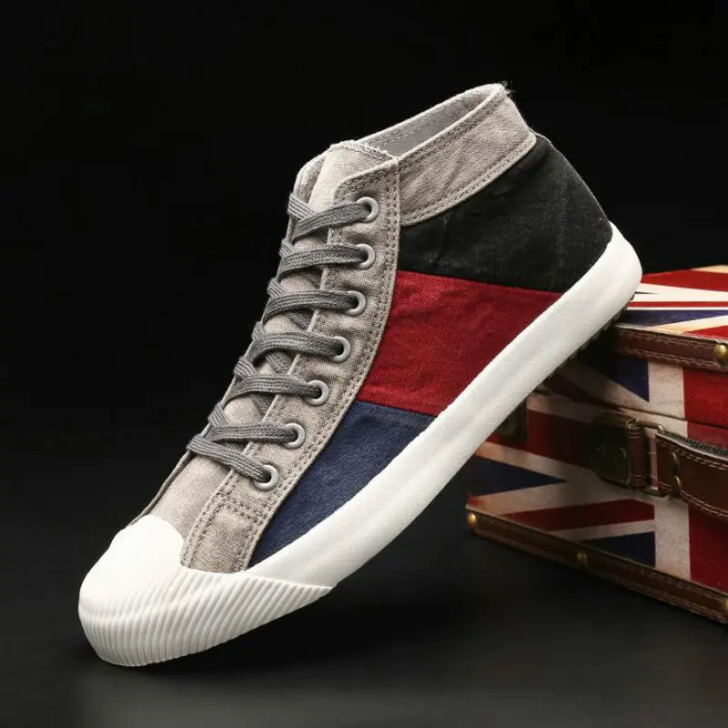 Мужские туфли на шнуровке повседневная обувь плоская подошва дышащие высокие