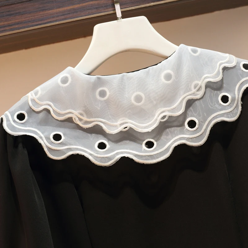 Оригинальная осенняя одежда новинка шикарный кружевной воротник с вышивкой в