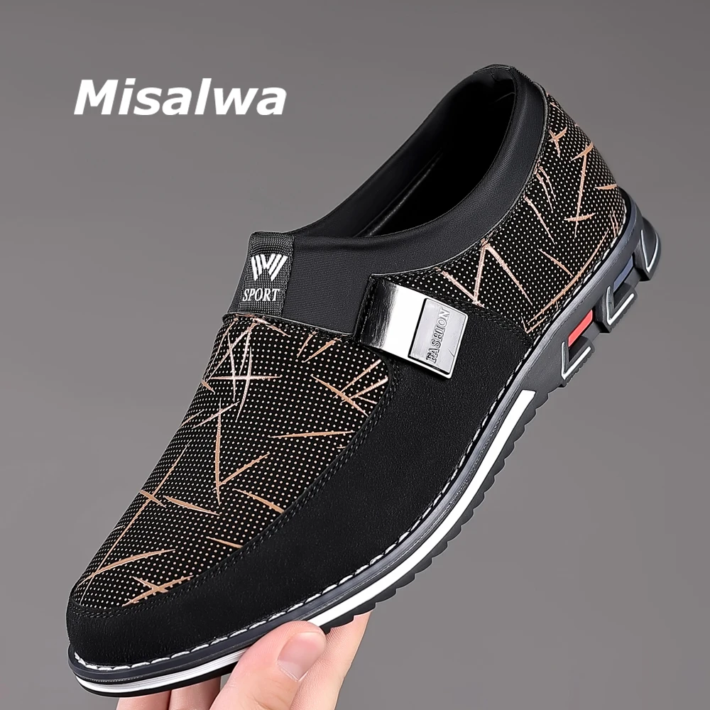 

Misalwa Plus Size Contrast Color Mens Loafers Spring Autumn Mens Slip on Shoes Casual Moccasins Leisure Men Flats Dropshipping