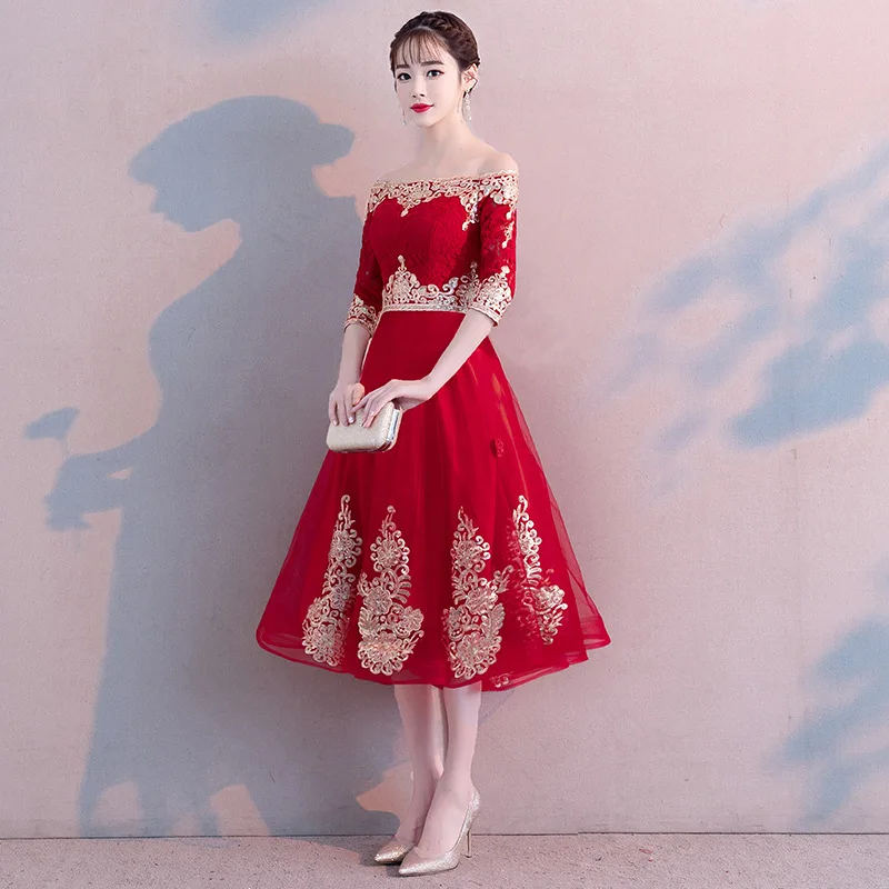 Китайское традиционное длинное платье невесты для свадьбы беременных женщин