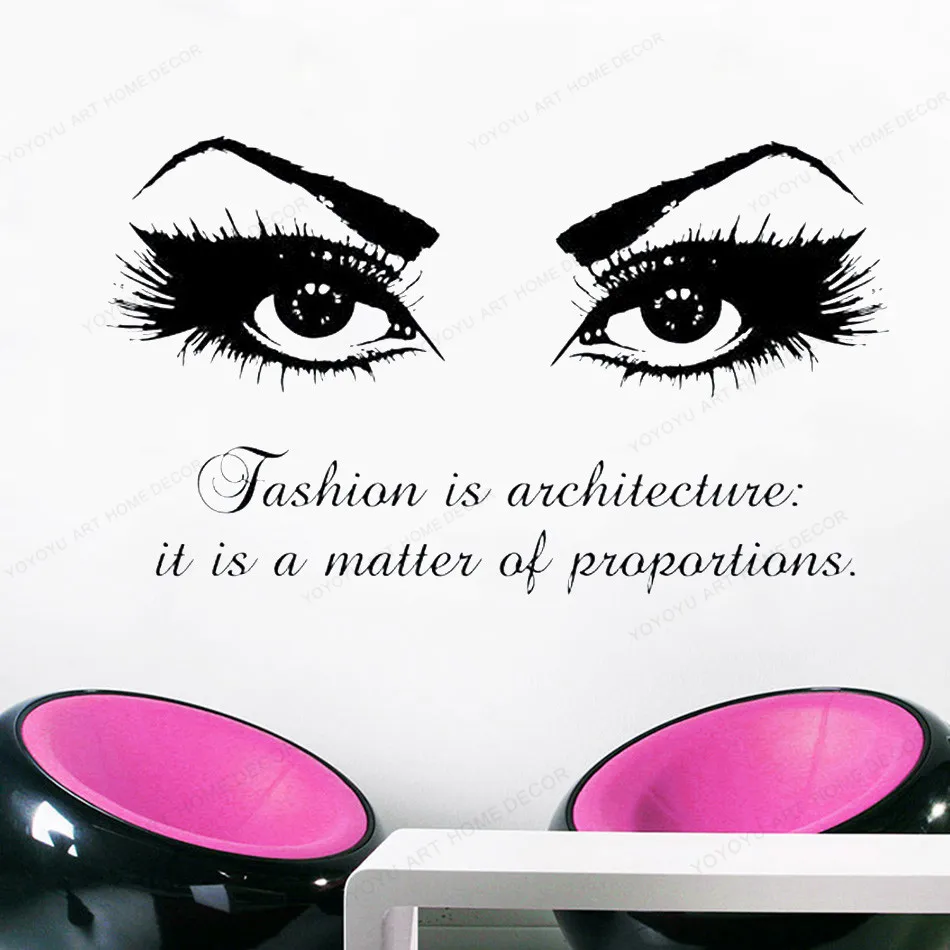 

Eyelashes Quote Wall Decal Beauty Salon Vinyl wall Sticker Home Art Mural decor HJ1076