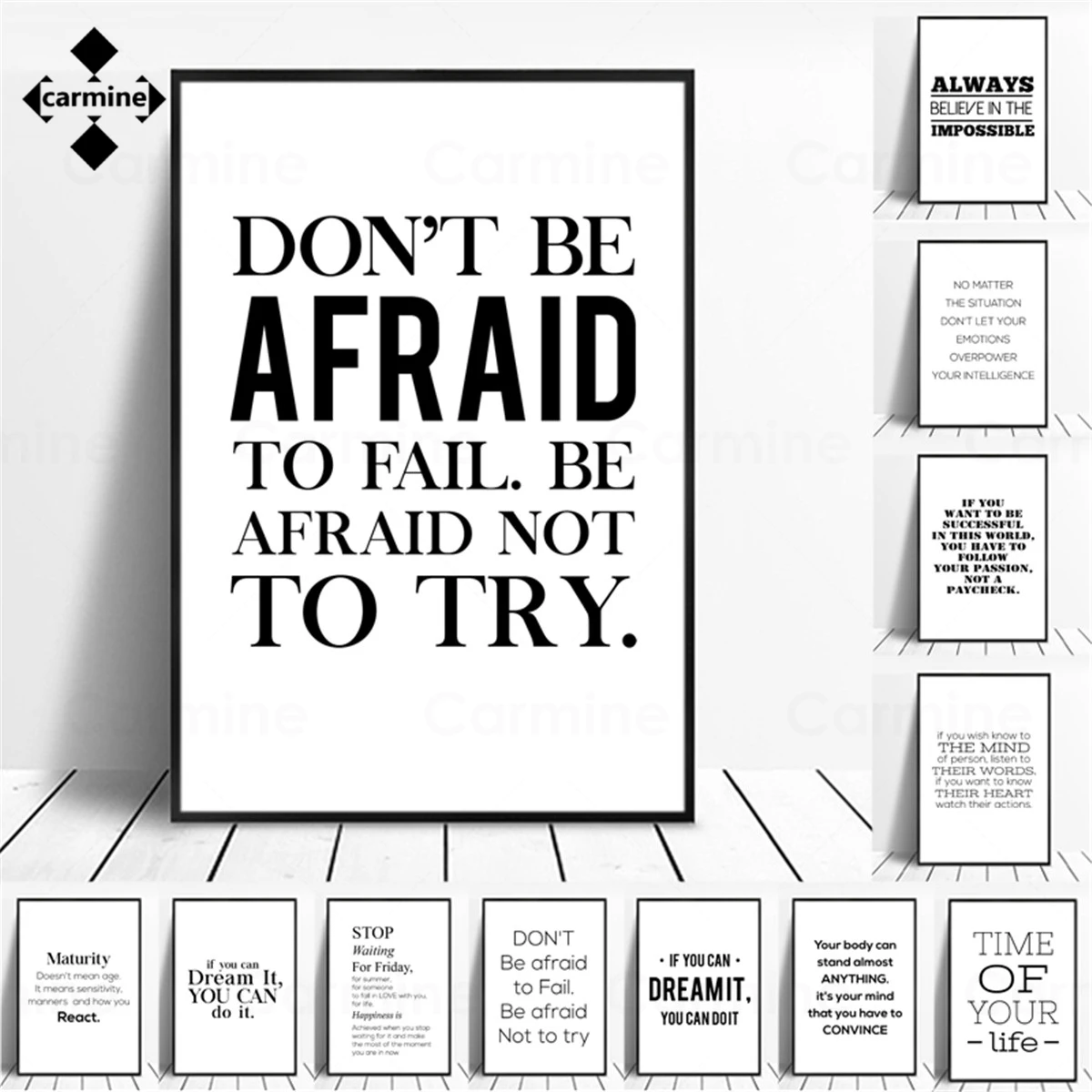 

Цитата с надписью «Английский Цвет и надпись», Скандинавская Настенная картина на холсте, Минималистичная черно-белая печать, Безрамная ка...