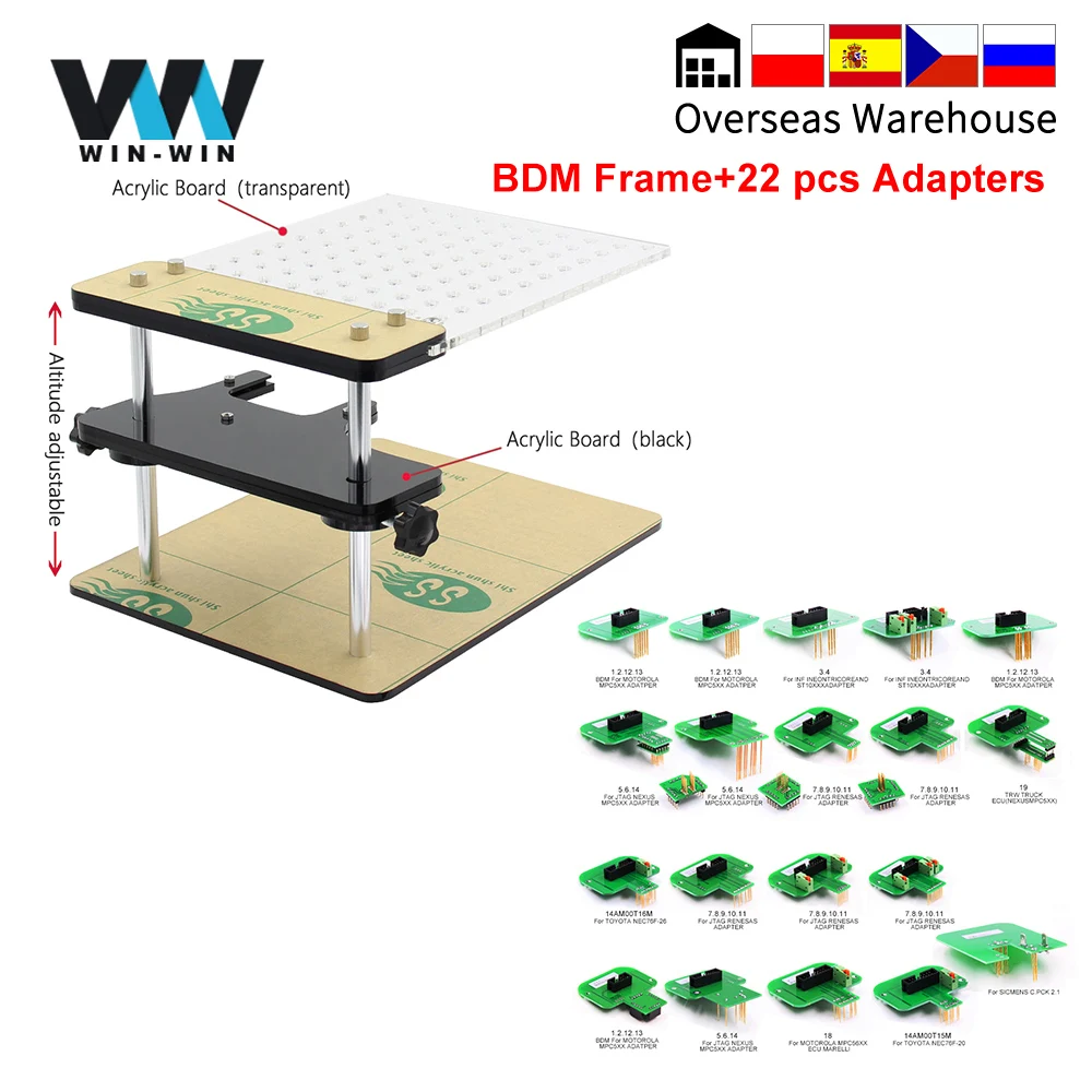 22 шт. Адаптер BDM для тюнинга микросхем Адаптеры Рамка 100 Инструмент ECU|Кабели и - Фото №1