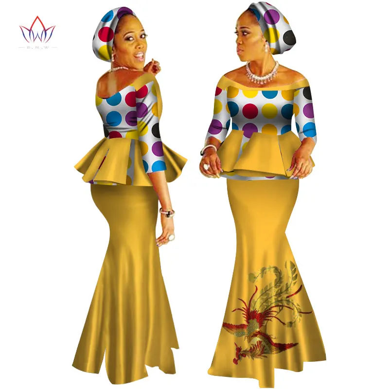 Африканское Платье с принтом Дашики короткий топ и юбка индивидуальный комплект