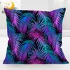 BlessLiving Palm Leaf Cushion Cover Purple Green Pillow Case Coniferous Pillow Cover Dazzling Funda Cojin Beautiful Home Decor 1