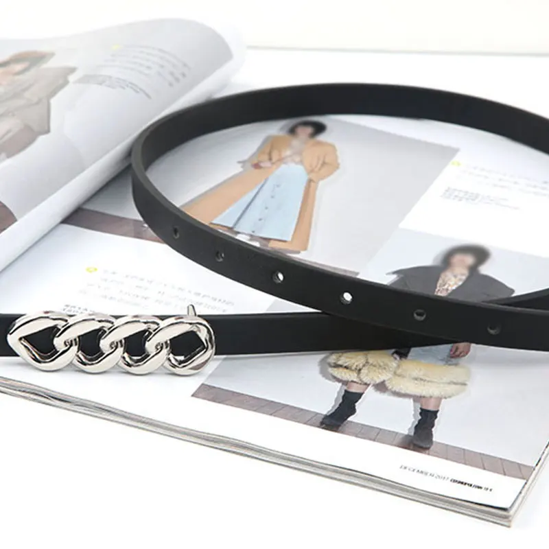 

Elastic Chain Waist Strap Alloy Waist Seal Female Girls Pu Leather Dress Belt Women Fashion Overcoat Adornment Waist Belt