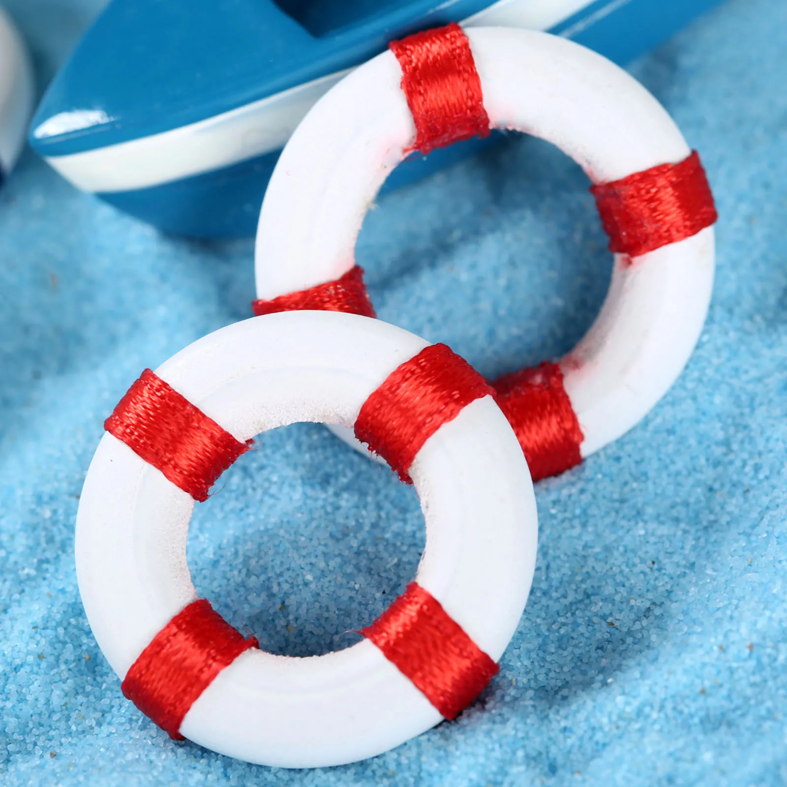 Red Life Ring Мини искусственный пляжный стул микро Фея садовая фигурка миниатюрный/Террариум/украшение для кукольного домика орнамент DIY аксессуары - Цвет: Red Life Ring