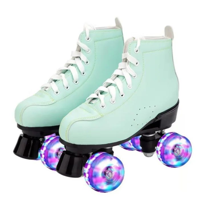 

Full flash outdoor adult double row roller skates roller skating rink double row roller skates macarons roller skates