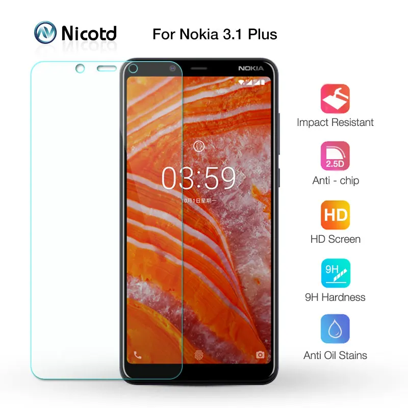 3 шт Защитные пленки для Nokia 1 Plus 9h HD защитное закаленное стекло стекло|Защитные