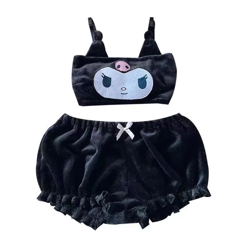 Sanrioed Kawaii Мультфильм осень и зима Mymelody Kuromi Cinnamoroll пижамы нижнее белье бюстгальтер