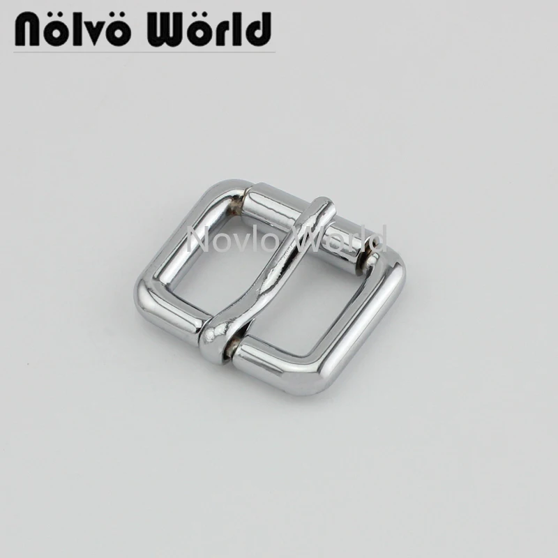 

Nolvo World 5-20-100pcs 5 colors 19.7*15mm 3/4" chrome metal pin buckle men's bag shoe strap belt web adjusted pin buckle