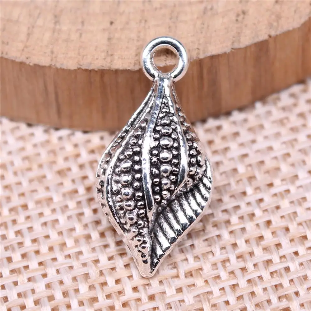 

Conch Charms For Jewelry Making Findings Handmade DIY Craft 10pcs Antique Silver Color 22x10mm