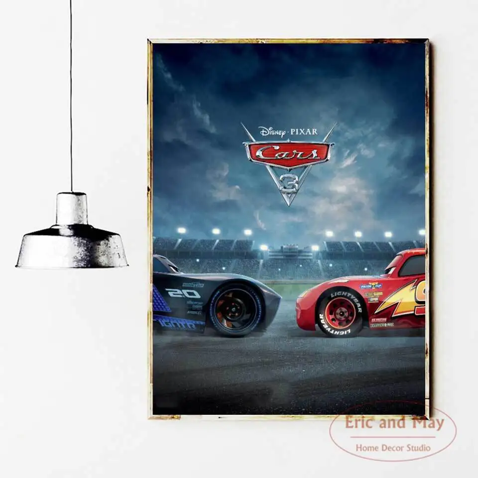 Car 3 Lightning Mcqueen Posters And Prints Modern Nordic Wall Art Printing Canvas Painting Pictures For Kids Room Decor | Дом и сад