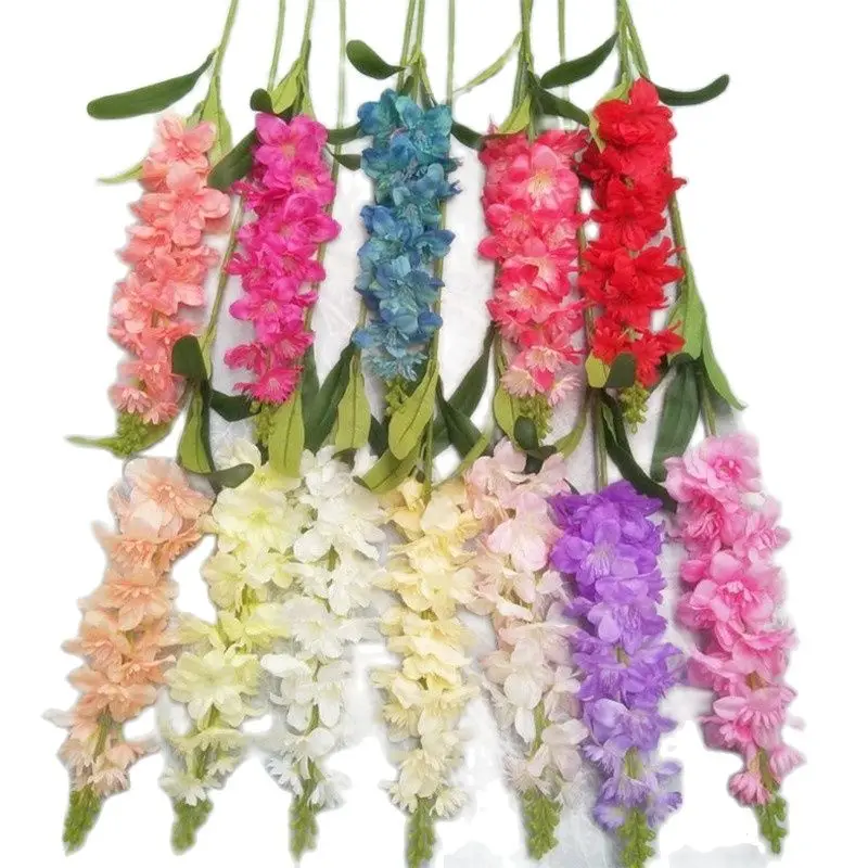 

10pcs Fake Delphinium Simulation Larkspur Silk Hyacinth Flower for Wedding Centerpieces Decorative Flowers