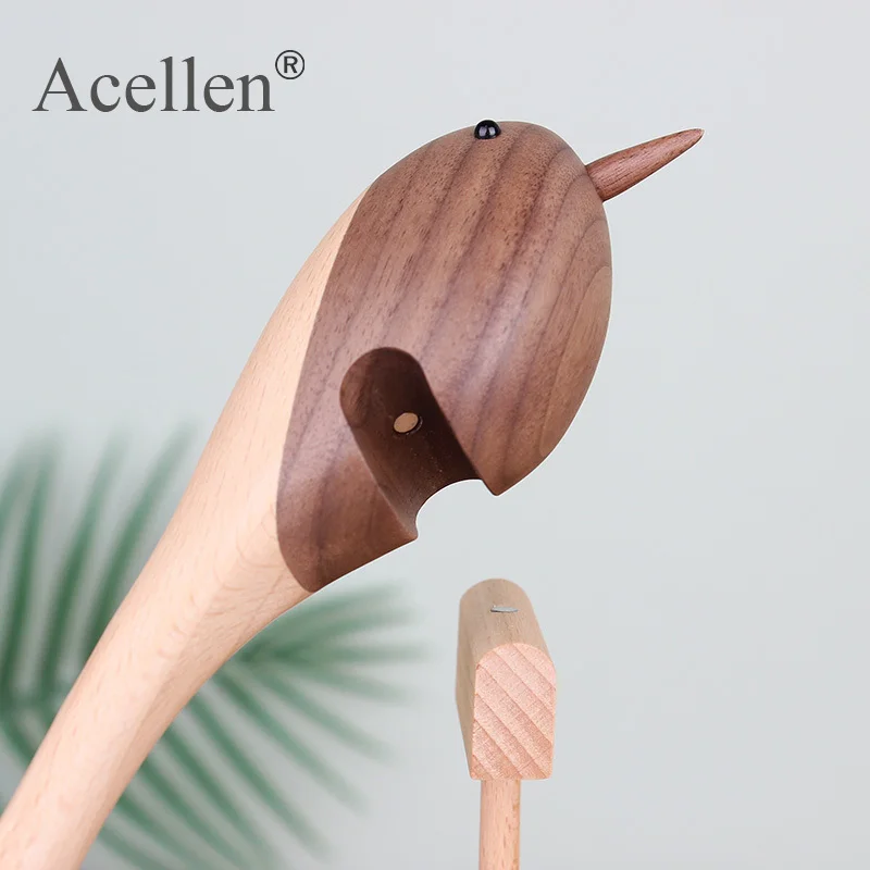 Скандинавская фигурка птицы с длинным хвостом деревянные скульптуры стол