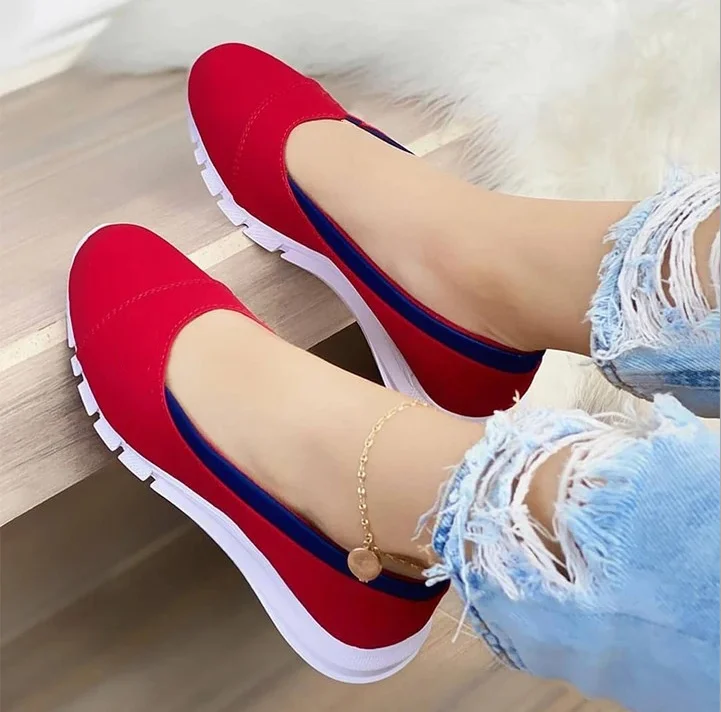 

Ladies Handmade Solid Color Women Shoes Classic Casual Flat Heel Shoes Comfortable Non-slip Fashion Zapatos De Mujer Sneakers