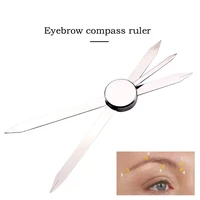 three point positioning compass eyebrow mapping ruler stainless steel microblading tattoo makeup measure golden ratio brow tool