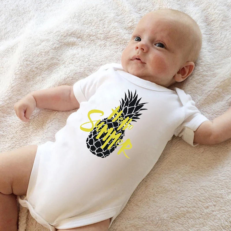 

DERMSPE Newborn Baby Boy Girl Round Neck Short Sleeve Rompers Infant Kids Soft Jumpsuit Breathable Toddler Bodysuit 0-24M