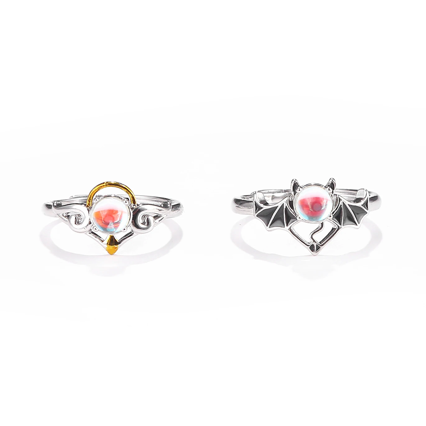 Парные кольца обещают что подходящее кольцо Открытое из искусственного голубого