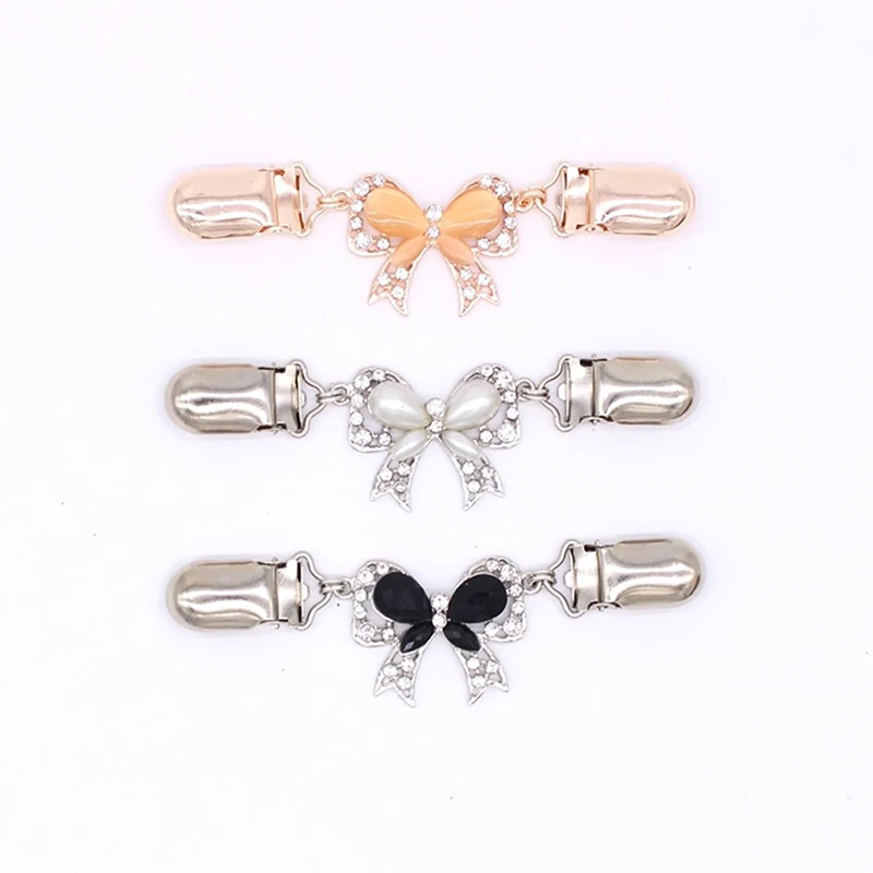 

Модные декоративные пуговицы Стразы с бантом для одежды, металлические зажимы для галстука на свитер