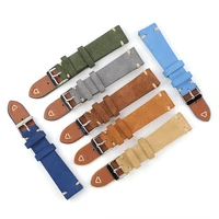 suede leather watchband strap 18mm 19mm 20mm 22mm quick release watch strap belt handmade stitched retro aatch accessories