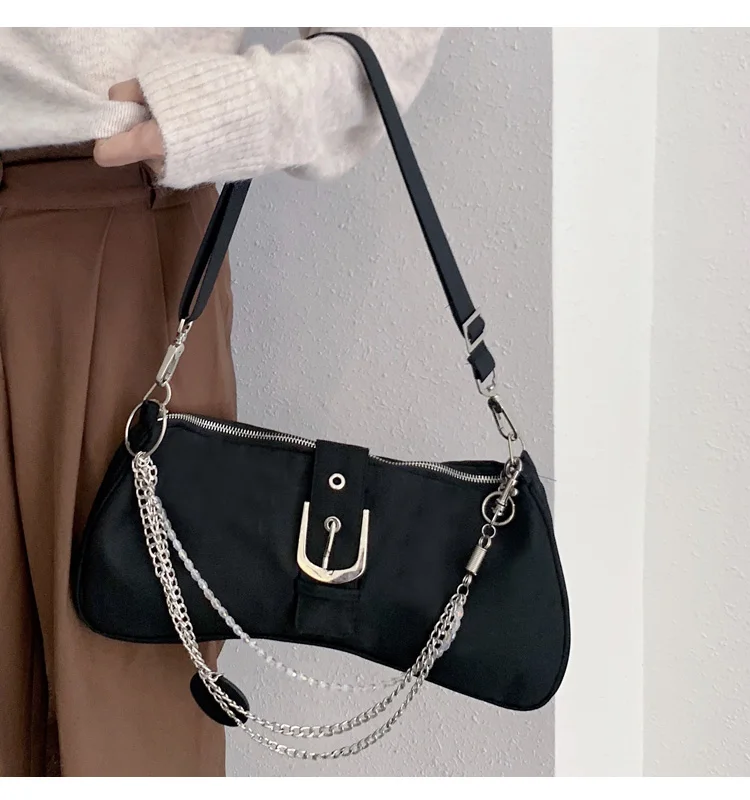 

Женская сумка через плечо, винтажная большая сумка-мессенджер, в форме багета